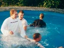 aqua jogging students in pool