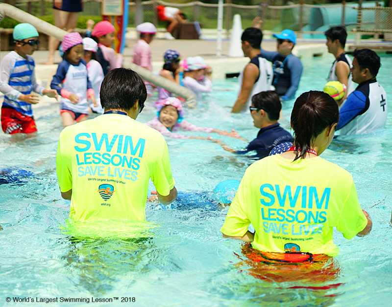 lifesaving pool swimming lesson fully clothed water safety